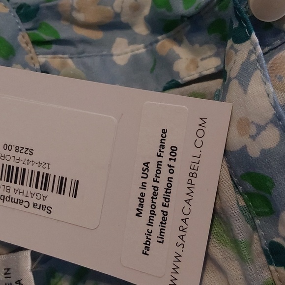 Sara Campbell The Agatha Blouse Limited Ed. Floral Cottagecore Prairie Sz.S - Picture 11 of 12